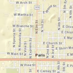 Paris Arkansas Street Map