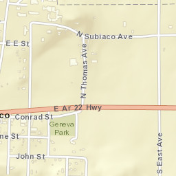 Subiaco Arkansas Street Map