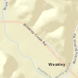 Weakley Tennessee Street Map