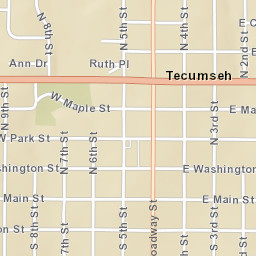 101-123 East Washington Street, Tecumseh Street Map