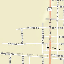 W 2nd McCrory, Arkansas Street Map