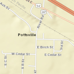 Pottsville Arkansas Street Map