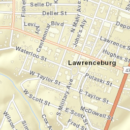 Lawrenceburg Tennessee Street Map