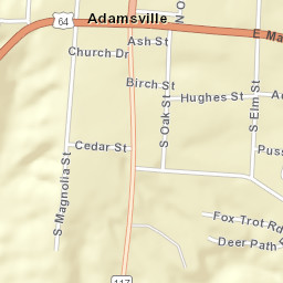 Adamsville Tennessee Street Map