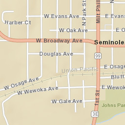 278 OK-99 Seminole Oklahoma Street Map