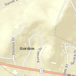 Gordon Tennessee Street Map
