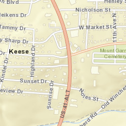 Keese Tennessee Street Map