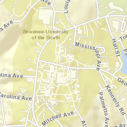 Sewanee Tennessee Street Map
