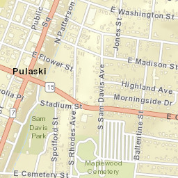 W Jefferson St, Pulaski, TN 38478 Street Map