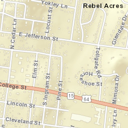 Rebel Acres Tennessee Street Map