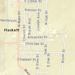 Hackett Arkansas Street Map