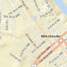 Winchester Tennessee Street Map