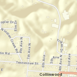 Collinwood Tennessee Street Map