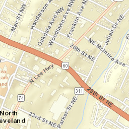 North Cleveland Tennessee Street Map
