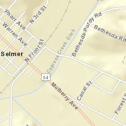 Selmer Tennessee Street Map