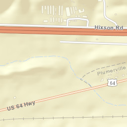 Interstate 40, Plumerville, AR 72127, USA Street Map