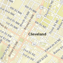 Cleveland Tennessee Street Map
