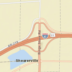 Shearerville Arkansas Street Map