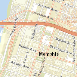 Memphis, Tennessee Street Map
