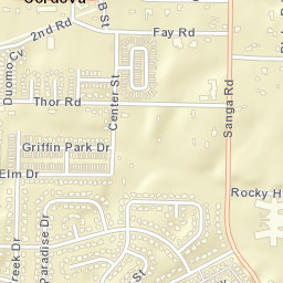 Cordova Tennessee Street Map