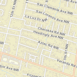 4220-4300 12th Street Northwest Albuquerque NM Street Map