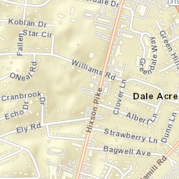 Dale Acres Tennessee Street Map