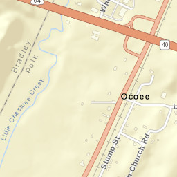 Ocoee Tennessee Street Map