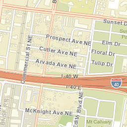 Interstate 40 Albuquerque NM 87102 Street Map
