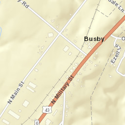 Busby Tennessee Street Map