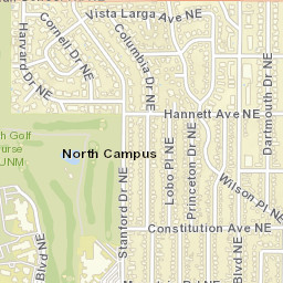 1100 Stanford Drive Northeast, Albuquerque Street Map