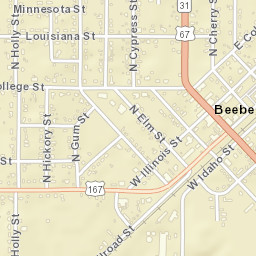Beebe Arkansas Street Map
