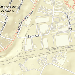 Cherokee Woods Tennessee Street Map