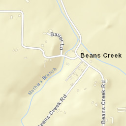 Beans Creek Tennessee Street Map