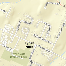 Tyner Hills Tennessee Street Map