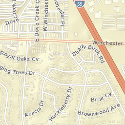 1408 Singing Trees Drive Memphis TN Street Map