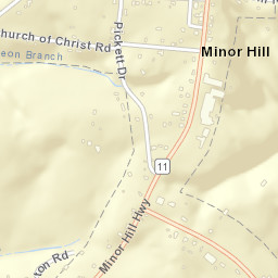 Minor Hill Tennessee Street Map