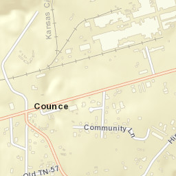 Counce Tennessee Street Map