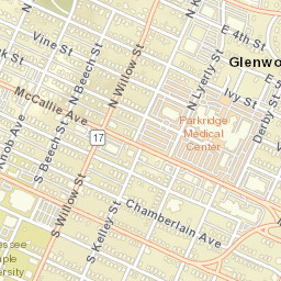 Glenwood Tennessee Street Map