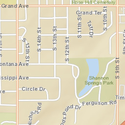Chickasha OklahomaShannon Springs Park Street Map