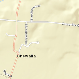 Chewalla Tennessee Street Map