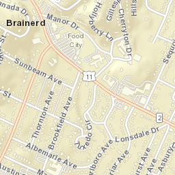 Brainerd Tennessee Street Map