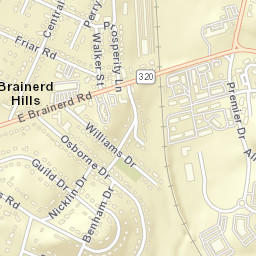 Brainerd Hills Tennessee Street Map