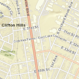 Clifton Hills Tennessee Street Map