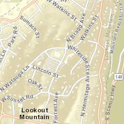 Lookout Mountain Tennessee Street Map