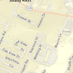 Shady Rest Tennessee Street Map