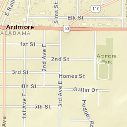 Ardmore Tennessee Street Map