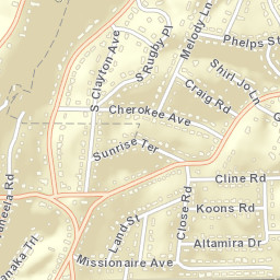 Milbro Heights Tennessee Street Map