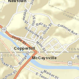 Copperhill Tennessee Street Map