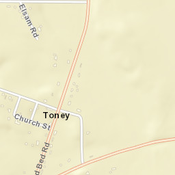 Toney Alabama Street Map