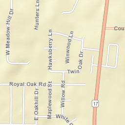 Twin Oaks Alabama Street Map